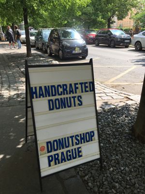 Publicity at Donut Shop in Prague