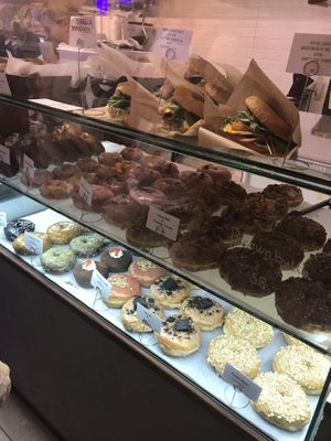 Bottom row all vegan at Donut Shop in Prague