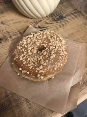 Peanut butter donut at Donut Shop in Prague