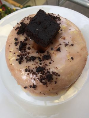 lemon brownie donut at Donut Shop in Prague