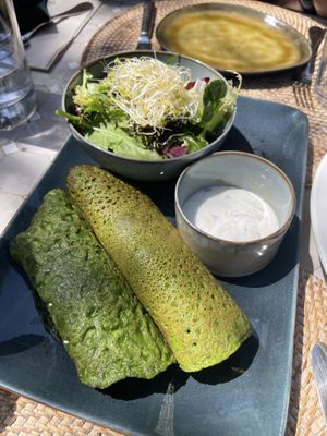 Spinach crepes  at Cal Reiet's Table in Mallorca