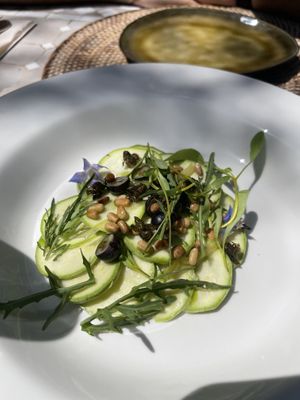 Courgette carpaccio  at Cal Reiet's Table in Mallorca