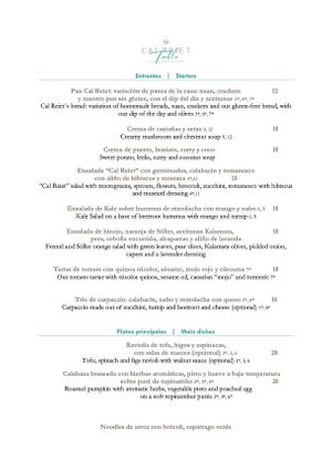 2023 OTOÑO - AUTUMN MENU UPDATED at Cal Reiet's Table in Mallorca