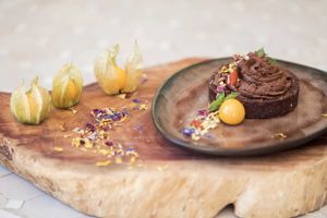 Raw Vegan Chocolate Tartelette at Cal Reiet's Table in Mallorca