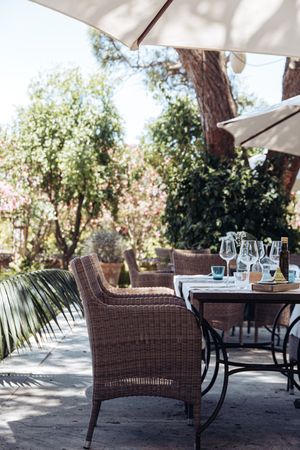 Garden terrace at Cal Reiet's Table in Mallorca