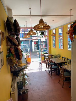Interior of the cafe  at Fat Rabbit in Oswestry