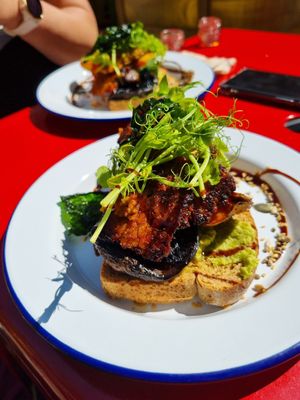 The breakfast stack with added tempeh. at Fat Rabbit in Oswestry