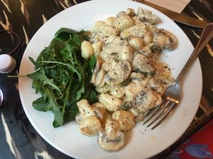 Mushroom gnocchi at Fat Rabbit in Oswestry