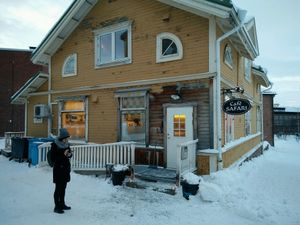 view from outside at Cafe Safari in Kiruna