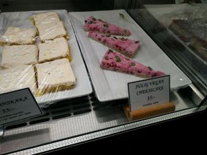 vegan cheesecake at Cafe Safari in Kiruna