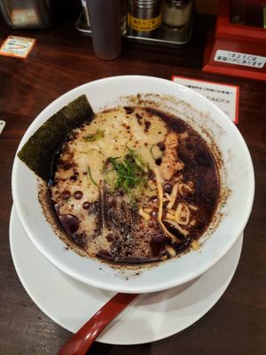 Kumamoto Ramen (Tonkotsu with garlic oil) at Kyushu Jangara Ramen - Harajuku in Tokyo