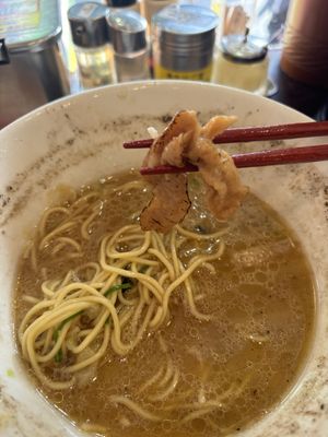 vegan pork  at Kyushu Jangara Ramen - Harajuku in Tokyo