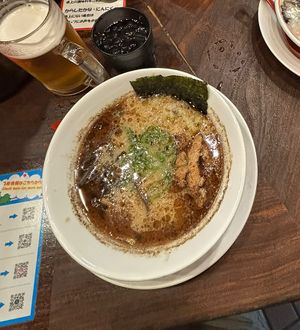 Vegan garlic ramen  at Kyushu Jangara Ramen - Harajuku in Tokyo