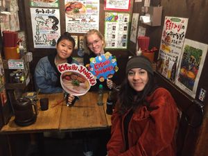 Very small restaurant with extendable tables at Kyushu Jangara Ramen - Harajuku in Tokyo