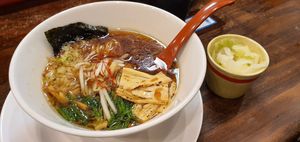 Great soy based ramen  at Kyushu Jangara Ramen - Harajuku in Tokyo