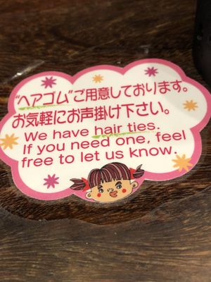 For the long haired (and they also have aprons) at Kyushu Jangara Ramen - Harajuku in Tokyo