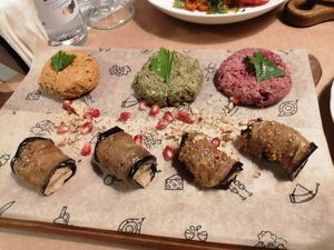 Pkhali plate at Daredzhani in Almaty