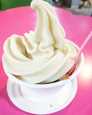 Vegan froyo with lotus cookies, coconut, and halva at Leggenda - HaNassi in Haifa