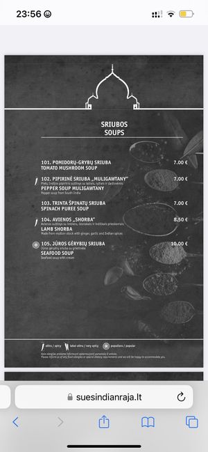   at Sue's Indian Raja in Vilnius