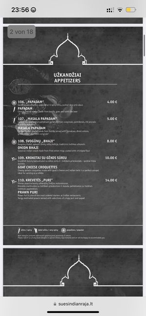   at Sue's Indian Raja in Vilnius