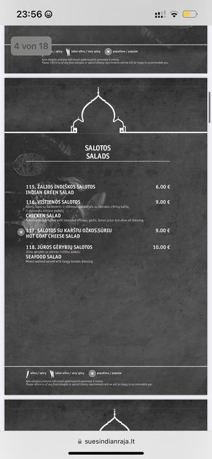   at Sue's Indian Raja in Vilnius