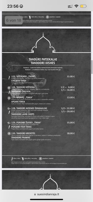   at Sue's Indian Raja in Vilnius