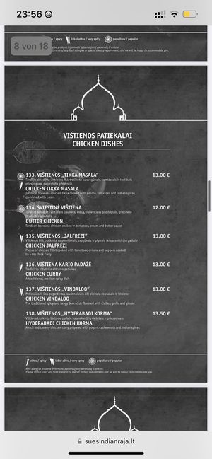   at Sue's Indian Raja in Vilnius