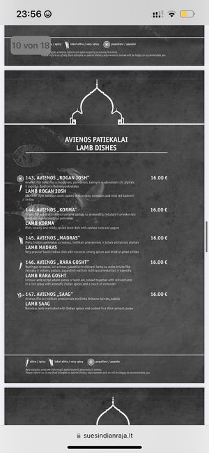   at Sue's Indian Raja in Vilnius