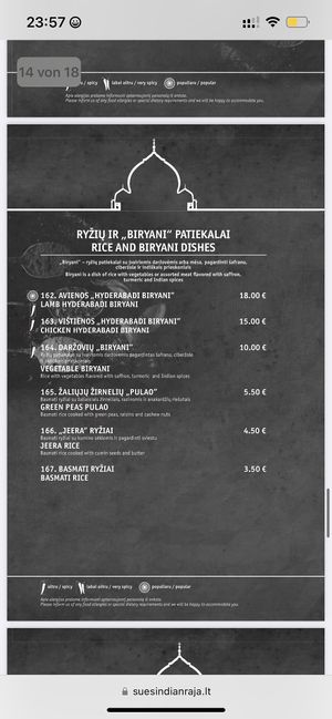   at Sue's Indian Raja in Vilnius