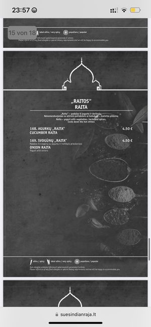   at Sue's Indian Raja in Vilnius