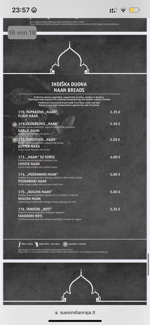   at Sue's Indian Raja in Vilnius