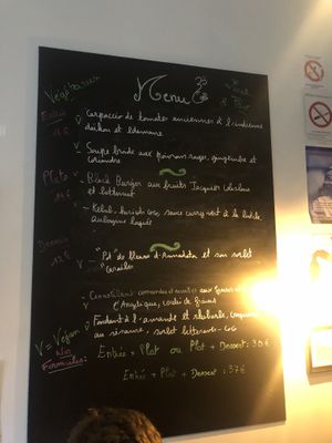 The menu at Annadata in Saint-malo