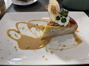 Apple tart with calvados caramel sauce  at Annadata in Saint-malo