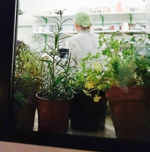 Chef  and owner in the Annadata's kitchen ! we can see her from restaurant hall. at Annadata in Saint-malo