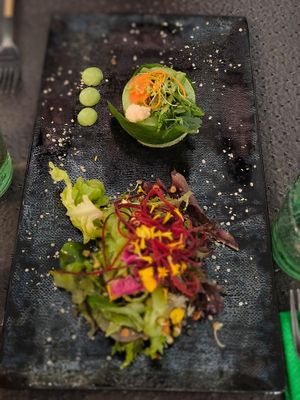 Entrée: asparagus cheesecake at Annadata in Saint-malo