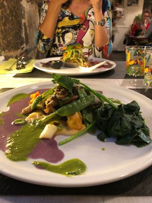 Polenta et poilée de champignons... feux d’artifice de couleurs et de saveurs ! at Annadata in Saint-malo