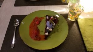 Blueberry tarte with strawberries! Delicious! at Annadata in Saint-malo