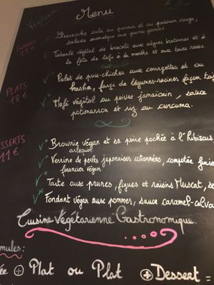 The menue  at Annadata in Saint-malo