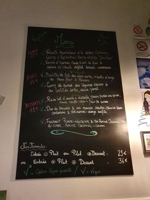 Menu on Dec 12th 2019 at Annadata in Saint-malo
