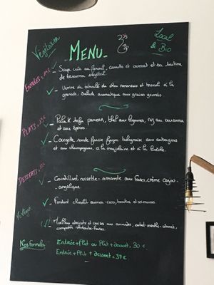 La carte du jour (tout vegan ce samedi midi) at Annadata in Saint-malo