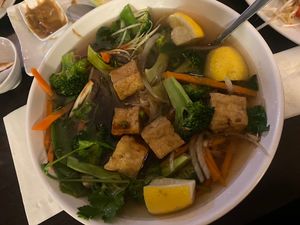 Pho Veg with no mushrooms (and lemons I left in the bowl)  at Pho Kim  in Dublin