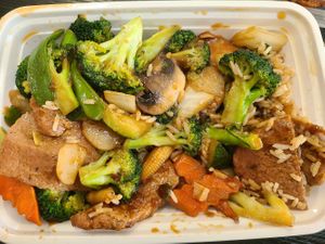 Vegetarian beef and vegetables at Golden Palace in Watertown