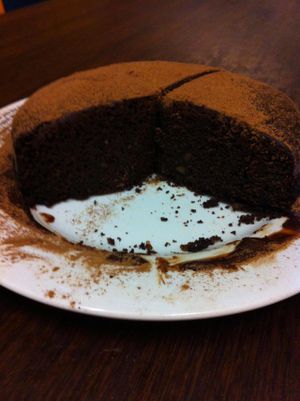 rich chocolate cake at Melbourne University Food Co-op in Parkville