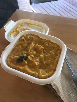 Hot pot Malay pumpkin satay at Sustain Vegetarian Takeaways in Rotorua