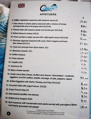  at Caldera Taverna Bar in Rhodes