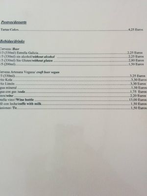 Menu2 at Empatia Rincon Vegano in Madrid