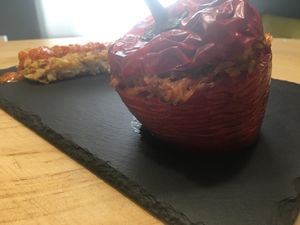 Pimiento relleno at Empatia Rincon Vegano in Madrid