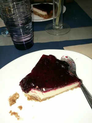 Tarta de queso vegan at Empatia Rincon Vegano in Madrid