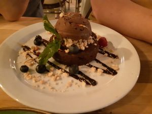 Dessert: Brownie Brown (vegan) at Superchulo in Madrid