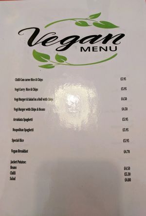menu at Beach House Cafe in Great Yarmouth
